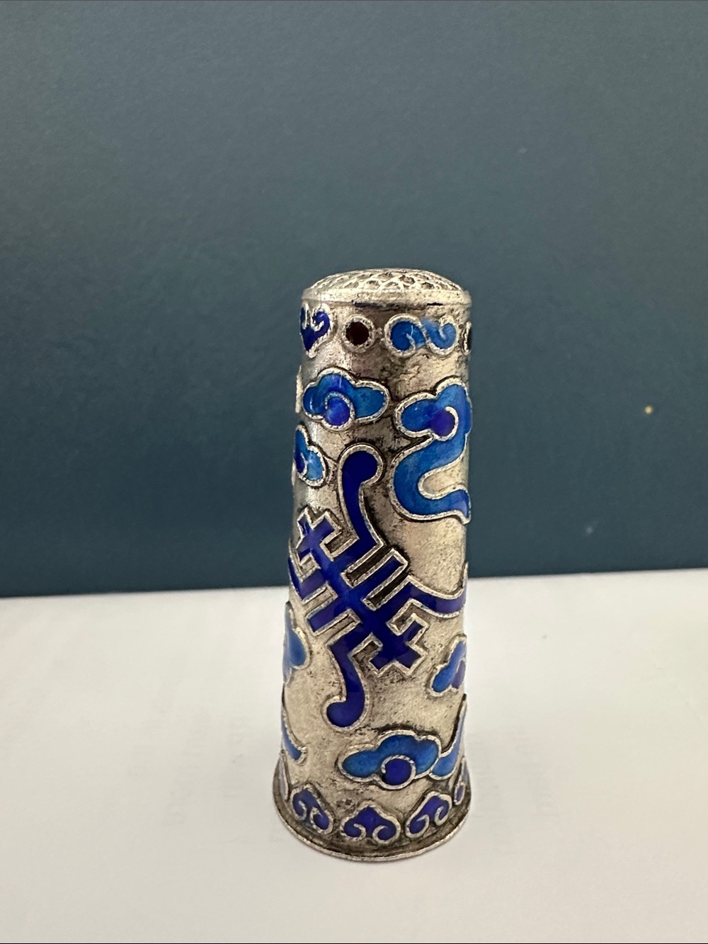 Rare Vintage Long Enamel Thimble